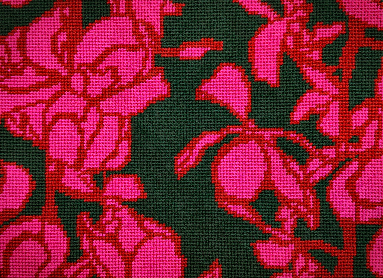 CITY NIGHTS ORCHID NEEDLEPOINT CANVAS