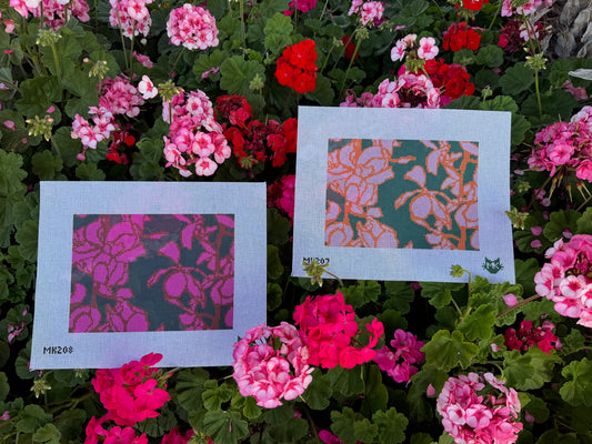 CITY NIGHTS ORCHID NEEDLEPOINT CANVAS