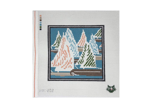 SAILBOATS WITH BLACK BORDER