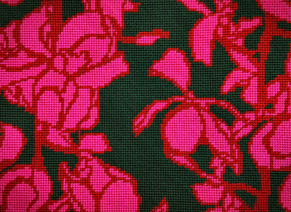 CITY NIGHTS ORCHID NEEDLEPOINT CANVAS