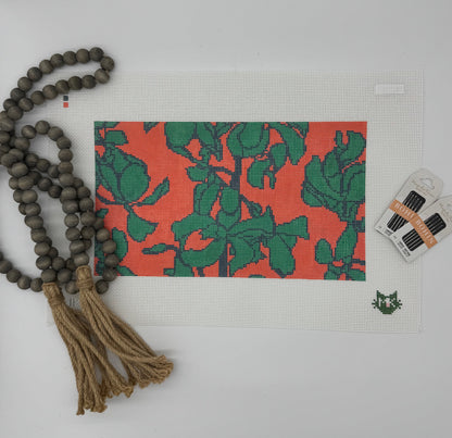 ORANGE ORCHID STRIPE NEEDLEPOINT CANVAS