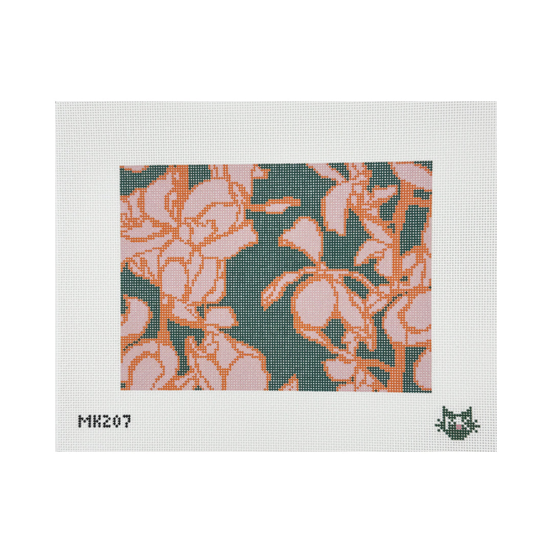 UPTOWN ORCHID CLUTCH NEEDLEPOINT CANVAS