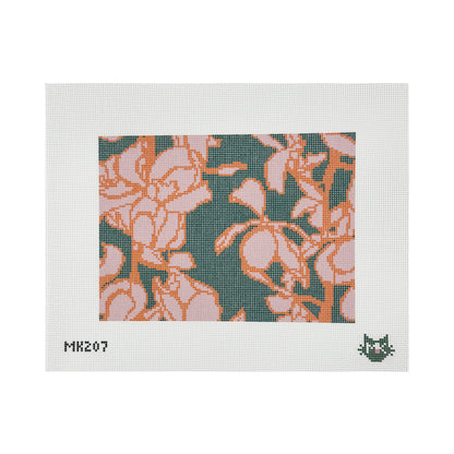 UPTOWN ORCHID CLUTCH NEEDLEPOINT CANVAS