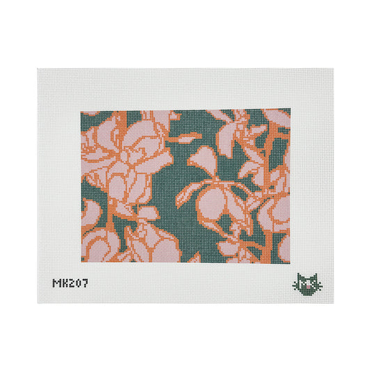 UPTOWN ORCHID CLUTCH NEEDLEPOINT CANVAS