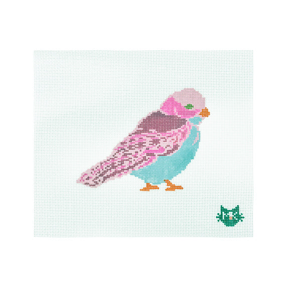 PINK BIRD NEEDLEPOINT CANVAS