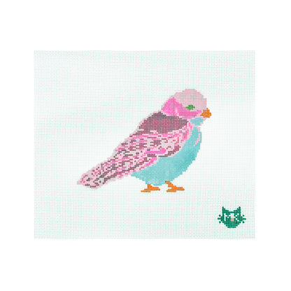 PINK BIRD NEEDLEPOINT CANVAS