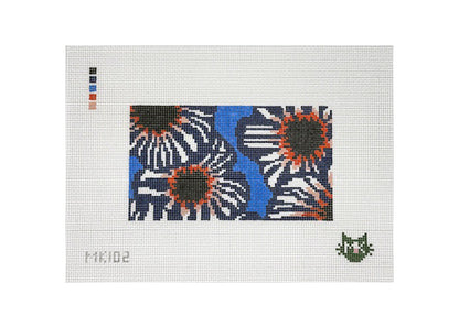 POPPY SUNGLASS CASE / CLUTCH WITH BLUE BACKGROUND