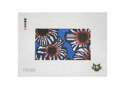 POPPY SUNGLASS CASE / CLUTCH WITH BLUE BACKGROUND